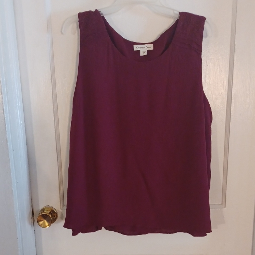 Coldwater Creek Burgundy Sleeveless Relaxed Top New